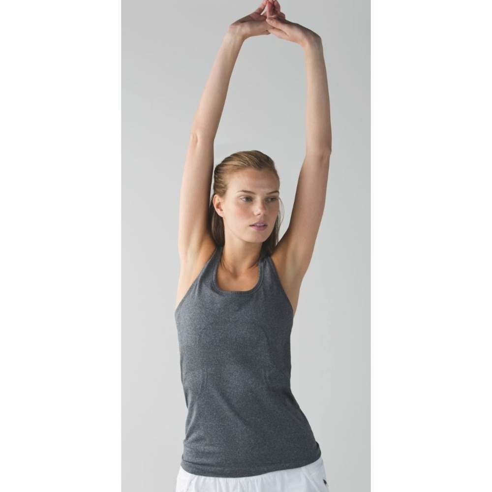 Lululemon Swiftly Tech Racerback Tank Top Sz‎ 6 Heathered Black